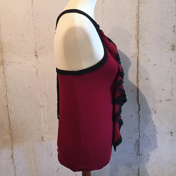 NEW LIMITED Halter Ruffle Red Black Tank Small - Picture 6 of 8